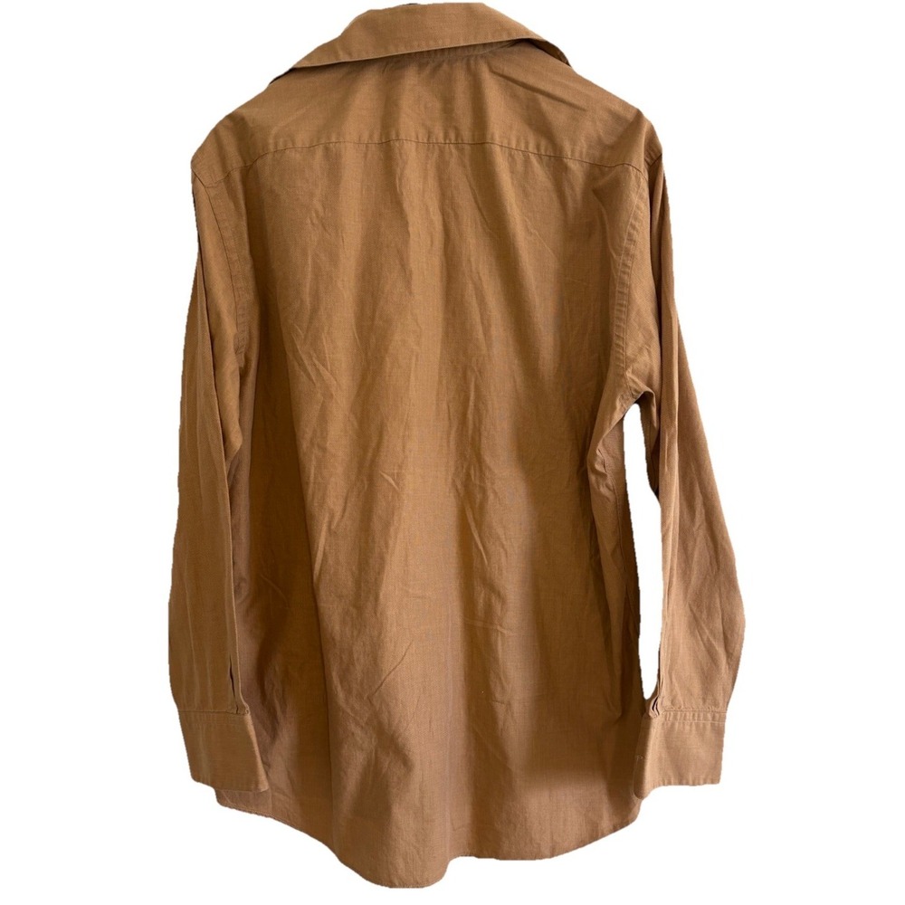 BOSS Hugo Boss Shirt Mens 41 16 Tan Brown 100% Cotton Long Sleeve EUC Portugal - Picture 3 of 9